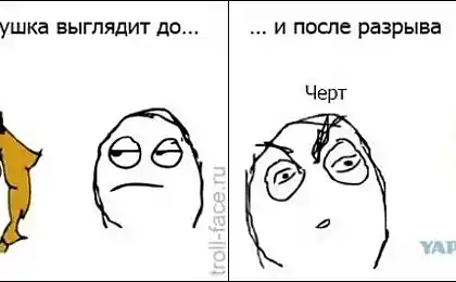 Девушка до разрыва и после