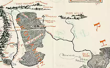 Найдена карта Средиземья с пометками Толкина