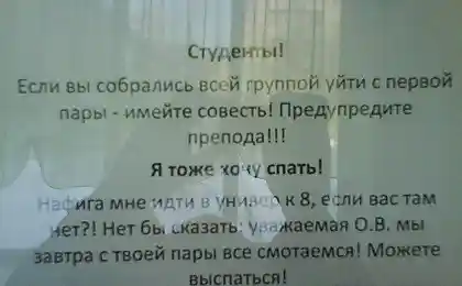 Преподаватели тоже хотят спать!
