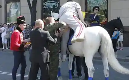 General from Kharkov almost crushed a horse