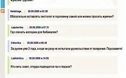 Вопросы на женских форумах