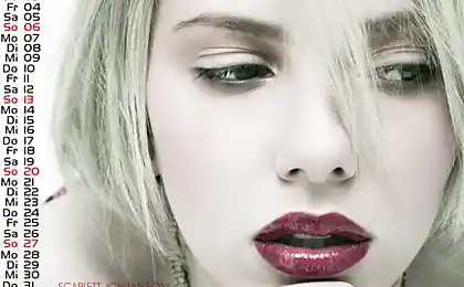 Календарь Scarlett Johansson 2008 (12 фото)