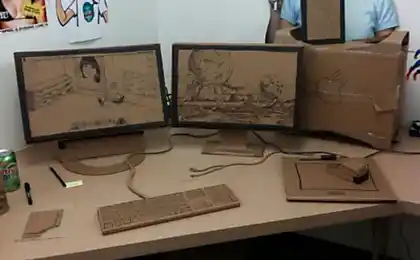 Cool office of cardboard