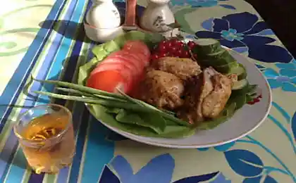 Курочка в вине,запеченая в фольге