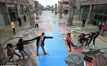 Рисунок на дороге