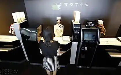 In Japan, we opened the hotel, where visitors service robots