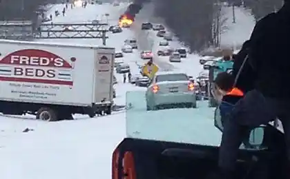 В Северной Каролине выпало 6 сантиметров снега...