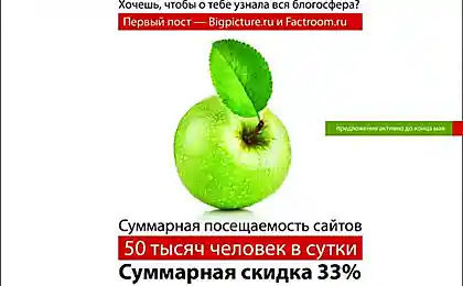 Реклама на Bigpicture.ru и Factroom.ru со скидкой 33%!