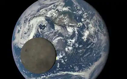 DSCOVR зобразив місяць, що проходить на тлі Землі