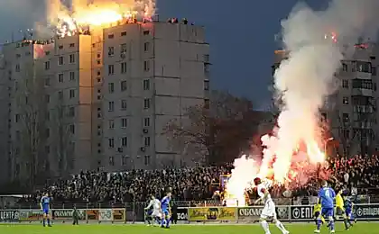 Футбольное фаер-шоу