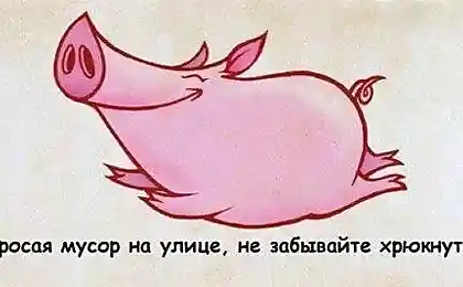 Бросая мусор на улице, не забывайте хрюкнуть!