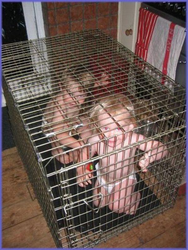 Забавные фотографии детей в клетках