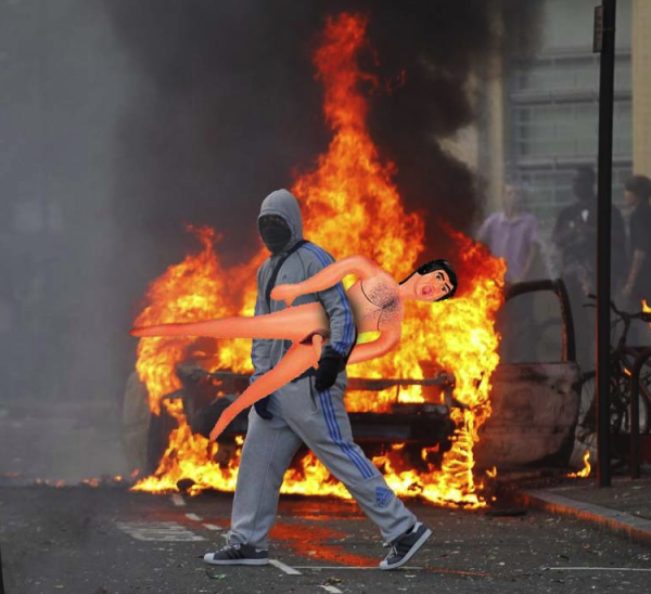 Лондонские акции протеста в фотошопе